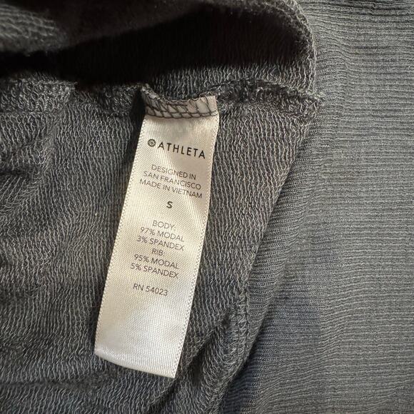 Athleta Modal Long Sleeve Relaxed Top Gray Boatneck Women’s Small - Picture 3 of 4